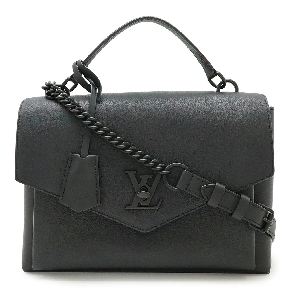 LOUIS VUITTON My Lockme Handbag Chain Shoulder Bag Leather Noir Black